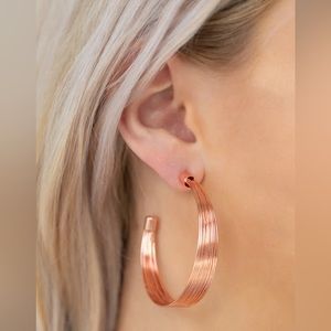 Live wire copper hoop earring